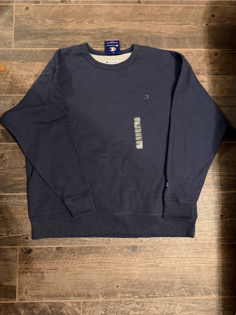 Champion Navy Crewneck Sweatshirt with Small Logo